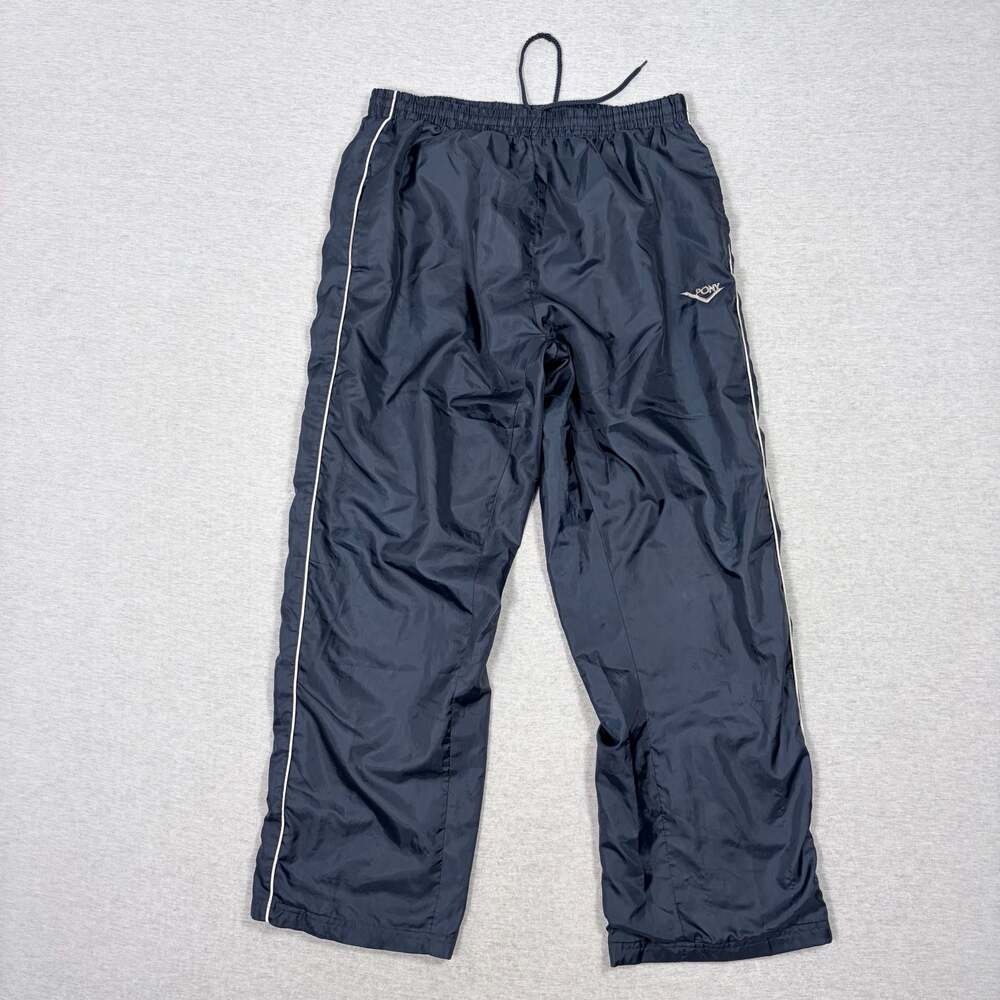 Pony Vintage Men's Navy Nylon Windbreaker Track Pants Size Large